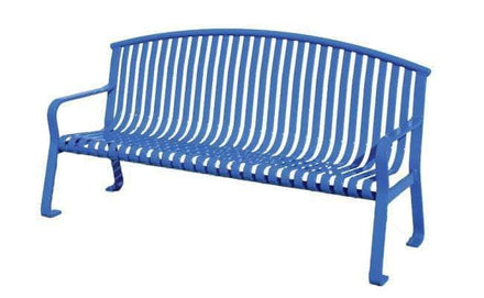 Flat Metal Arched Back Park Bench with Arms