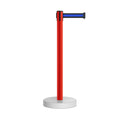 Retractable Belt Barrier Stanchion, Water Fillable Base, Red PVC Plastic Post, 9 Ft Belt - Montour Line MSH630