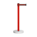 Retractable Belt Barrier Stanchion, Water Fillable Base, Red PVC Plastic Post, 9 Ft Belt - Montour Line MSH630