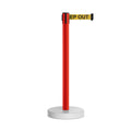 Retractable Belt Barrier Stanchion, Water Fillable Base, Red PVC Plastic Post, 9 Ft Belt - Montour Line MSH630