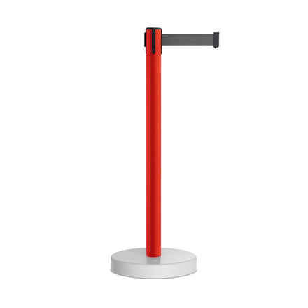 Retractable Belt Barrier Stanchion, Water Fillable Base, Red PVC Plastic Post, 9 Ft Belt - Montour Line MSH630