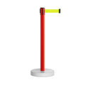 Retractable Belt Barrier Stanchion, Water Fillable Base, Red PVC Plastic Post, 9 Ft Belt - Montour Line MSH630