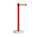 Retractable Belt Barrier Stanchion, Water Fillable Base, Red PVC Plastic Post, 9 Ft Belt - Montour Line MSH630