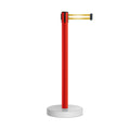 Retractable Belt Barrier Stanchion, Water Fillable Base, Red PVC Plastic Post, 9 Ft Belt - Montour Line MSH630