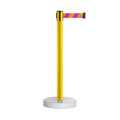 Retractable Belt Barrier Stanchion, Water Fillable Base, Yellow PVC Plastic Post, 13 Ft  Belt - Montour Line MSH630