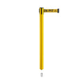 Retractable Belt Barrier Stanchion, Mini Socket Base, Yellow Post, 7.5 ft Belt - Montour Line MSX630SK