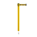 Retractable Belt Barrier Stanchion, Mini Socket Base, Yellow Post, 7.5 ft Belt - Montour Line MSX630SK