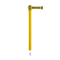 Retractable Belt Barrier Stanchion, Mini Socket Base, Yellow Post, 7.5 ft Belt - Montour Line MSX630SK