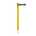 Retractable Belt Barrier Stanchion, Mini Socket Base, Yellow Post, 7.5 ft Belt - Montour Line MSX630SK