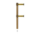 Retractable Dual Belt Barrier Stanchion, Mini Socket Base, Satin Brass Post, 9 ft Belt - Montour Line MX630DSK