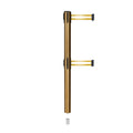 Retractable Dual Belt Barrier Stanchion, Mini Socket Base, Satin Brass Post, 9 ft Belt - Montour Line MX630DSK