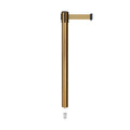 Retractable Belt Barrier Stanchion, Mini Socket Base, Satin Brass Post, 7.5 ft Belt - Montour Line MX630SK