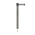 Retractable Belt Barrier Stanchion, Mini Socket Base, Satin Stainless Steel Post, 9 ft Belt - Montour Line MX630SK