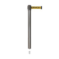 Retractable Belt Barrier Stanchion, Mini Socket Base, Satin Stainless Steel Post, 11 ft Belt - Montour Line MX630SK