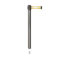 Retractable Belt Barrier Stanchion, Mini Socket Base, Satin Stainless Steel Post, 9 ft Belt - Montour Line MX630SK