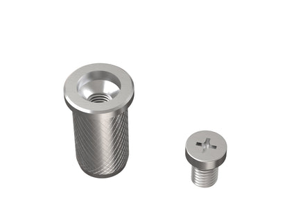 Retractable Belt Barrier Stanchion, Mini Socket Base, Satin Stainless Steel Post, 9 ft Belt - Montour Line MX630SK