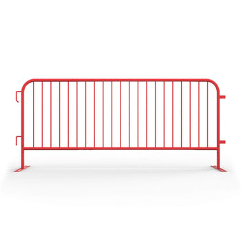 Heavy Duty Interlocking Steel Barricade, 8.5 Ft., Red - Angry Bull Barricades