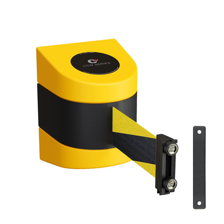 Safety Wall Mounted Fixed or Magnetic Wall Mount Belt Barrier, 25 Ft. Belt - Montour Line WMX160