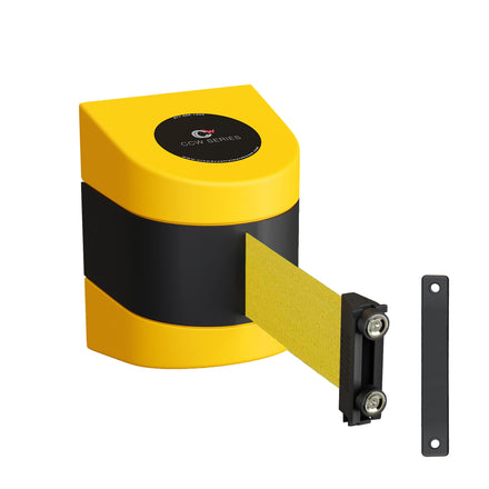 Safety Wall Mounted Fixed or Magnetic Wall Mount Belt Barrier, 25 Ft. Belt - Montour Line WMX160