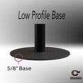 Retractable Dual Belt Barrier Stanchion, Low Profile Steel Base, Black Post, 7.5ft Belts - Montour Line MX630D