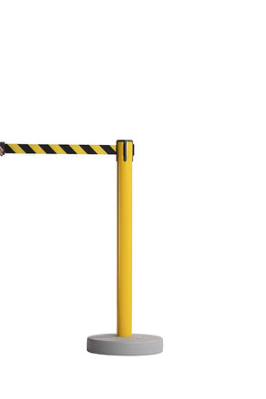 Retractable Belt Barrier Stanchion, Water Fillable Base, Red PVC Plastic Post, 9 Ft Belt - Montour Line MSH630